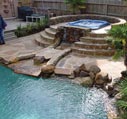 outdoor hot tub  with waterfall picture